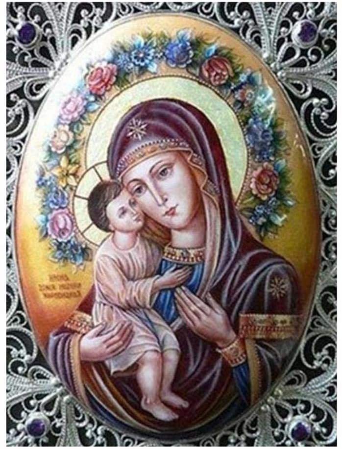 Broderie Diamant Ronde – Mère et Enfant