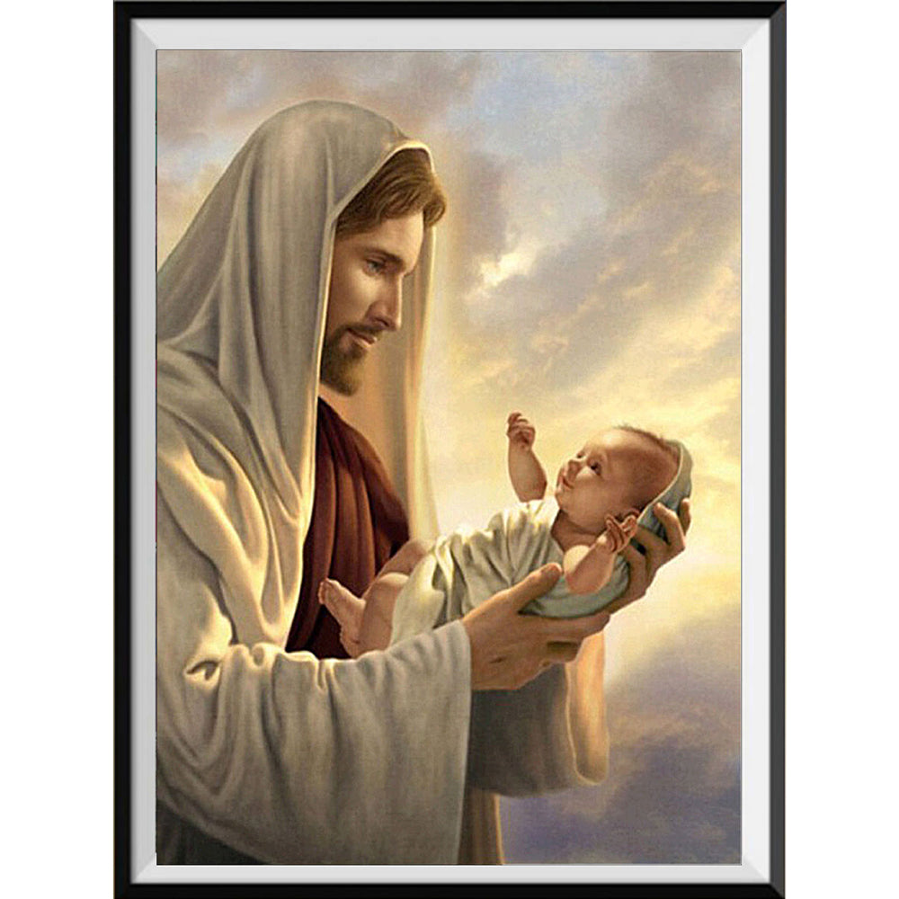 Broderie Diamant Ronde – Mère et Enfant