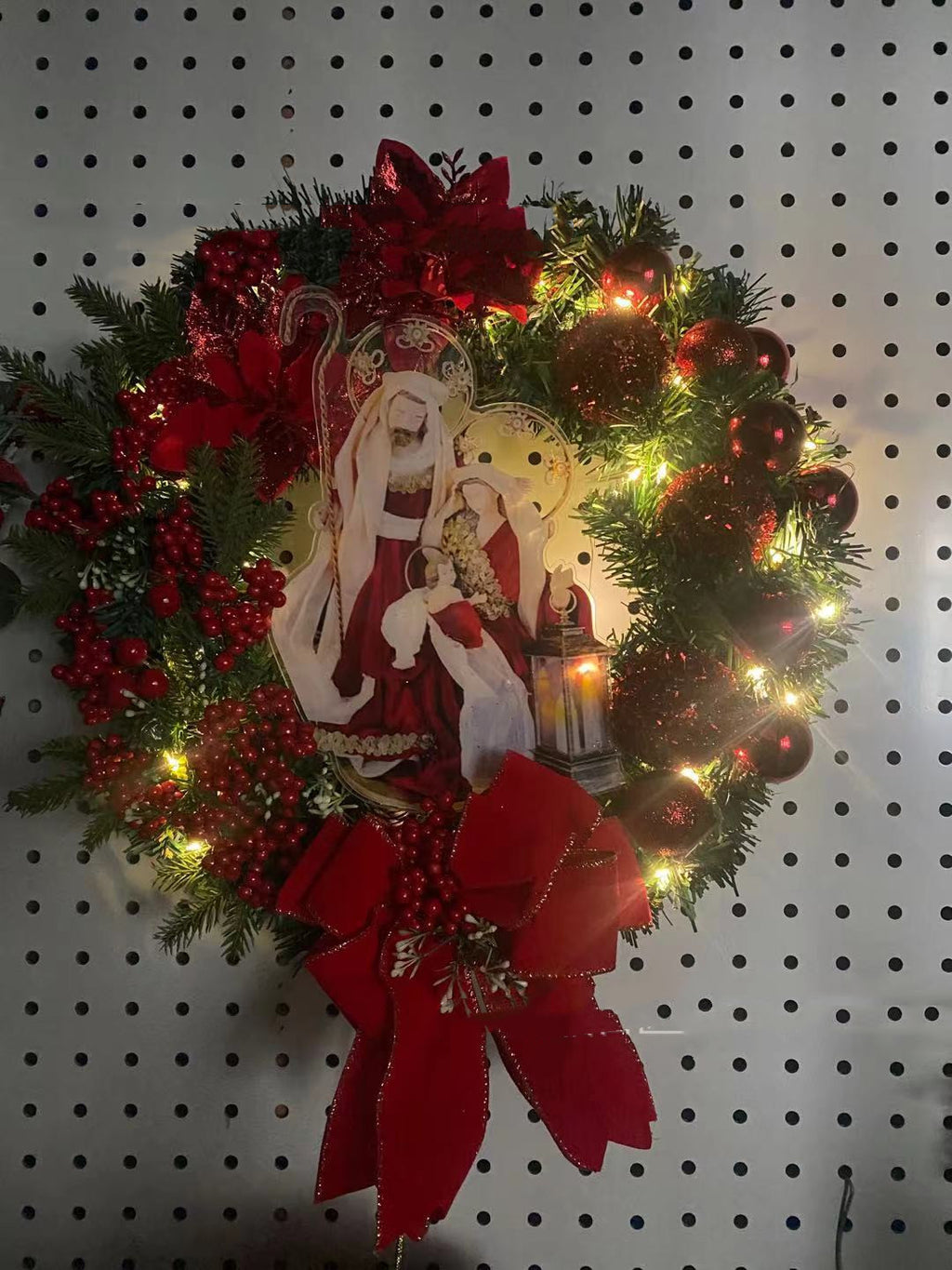 Couronne Lumineuse de Noël – Jésus Sacré