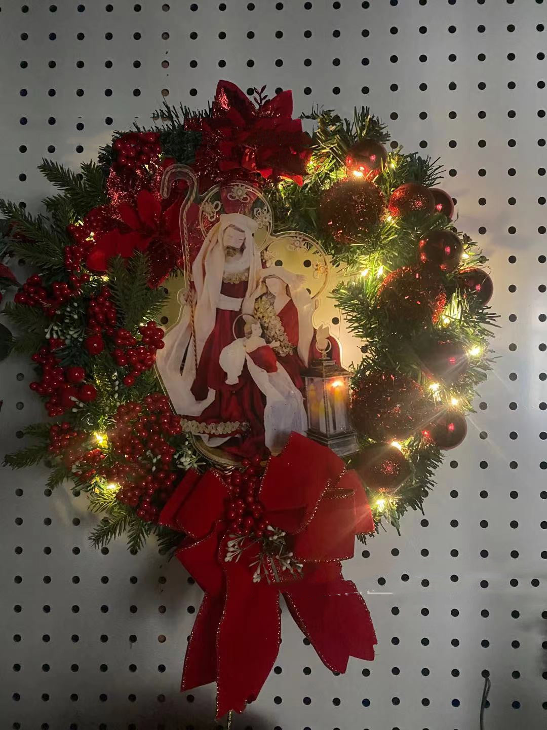 Couronne Lumineuse de Noël – Jésus Sacré