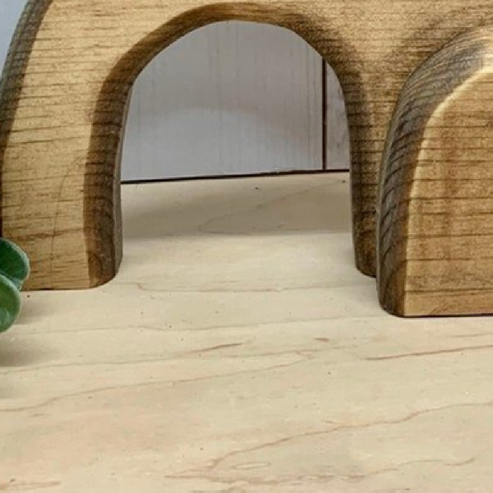 Ensemble en Bois – Plateau & Pendentifs Jésus-Christ (4 pièces)