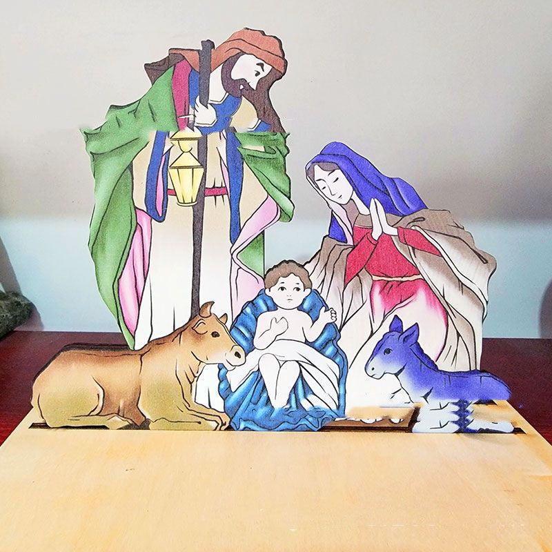 Décoration de Scène – Crèche de la Nativité de Jésus-Christ (Bois)