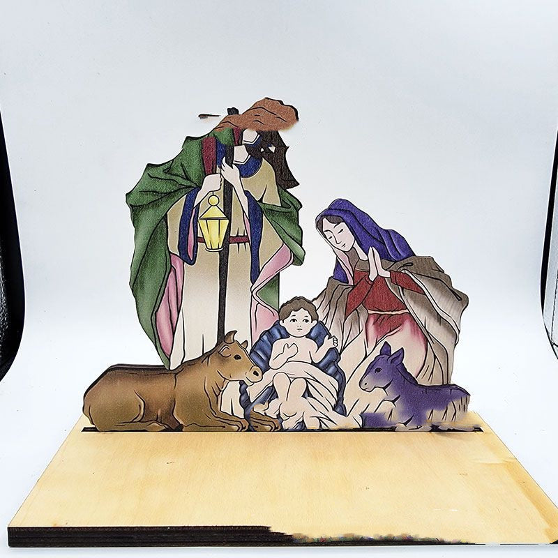 Décoration de Scène – Crèche de la Nativité de Jésus-Christ (Bois)