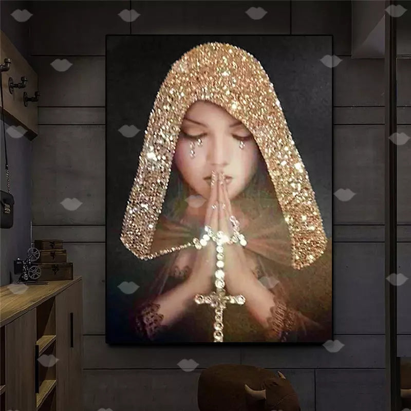 5DIcône du Christ en peinture diamant (Diamond Painting)