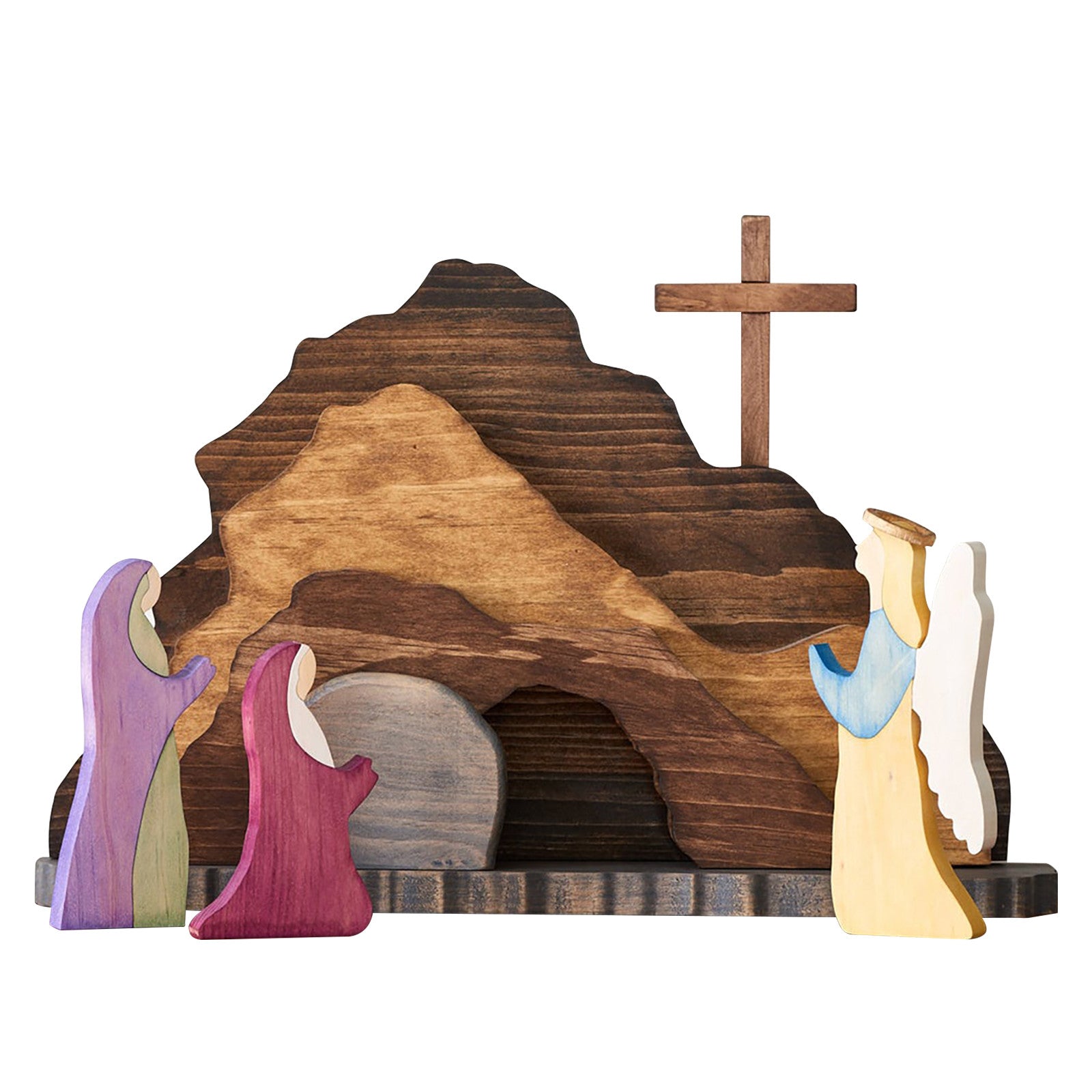 Crèche de Pâques en Bois – Jésus-Christ (Style Naturel)