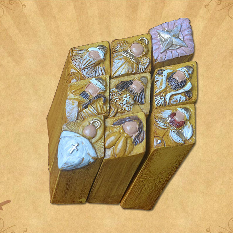 Ensemble de Statues en Résine – Jésus sur Colonne (Décoration de Noël)