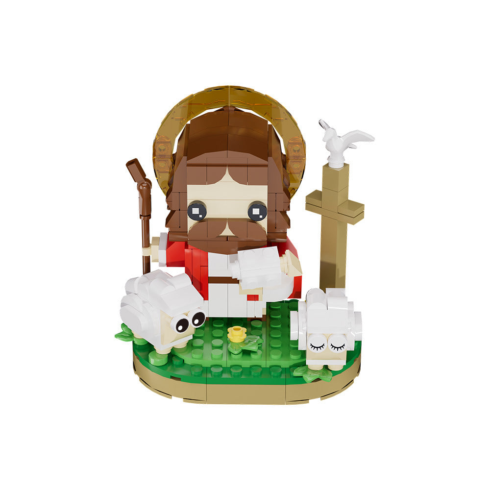Maquette Créative en Blocs de Construction – Jésus le Bon Pasteur