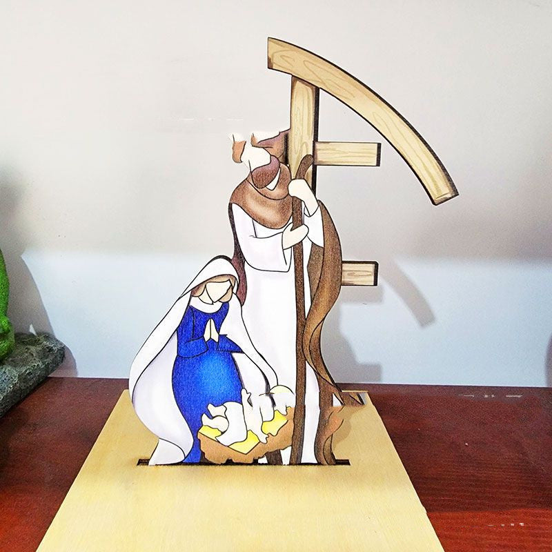 Décoration de Scène – Crèche de la Nativité de Jésus-Christ (Bois)