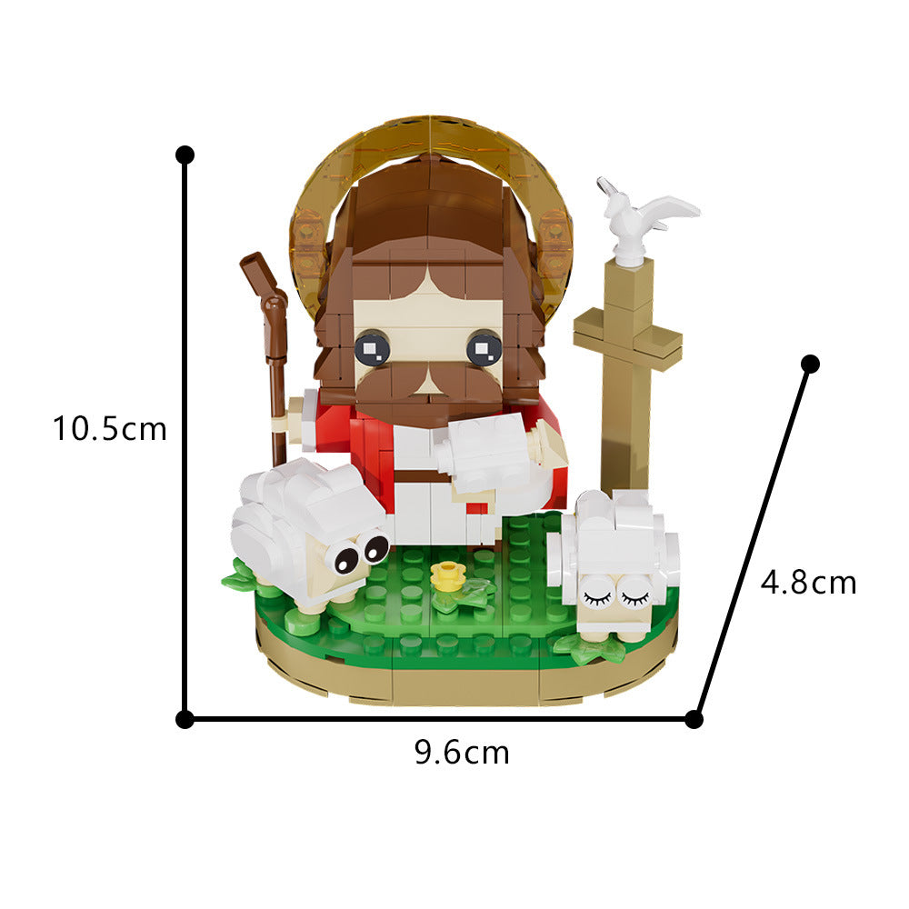 Maquette Créative en Blocs de Construction – Jésus le Bon Pasteur