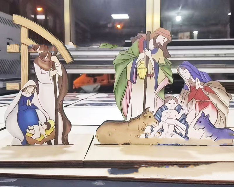 Décoration de Scène – Crèche de la Nativité de Jésus-Christ (Bois)