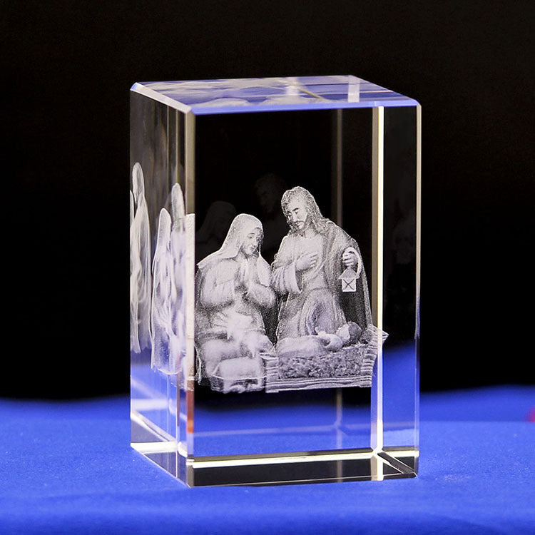 Ornement Chrétien en Cristal 3D – Jésus-Christ