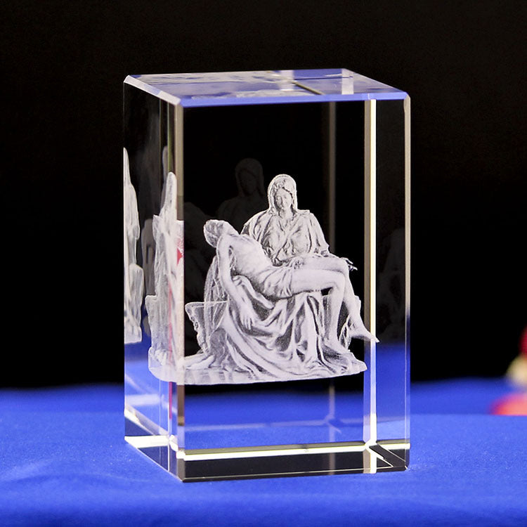 Ornement Chrétien en Cristal 3D – Jésus-Christ