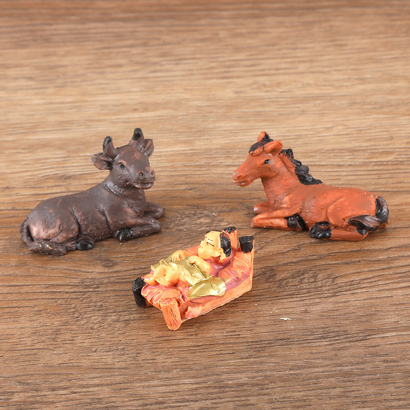 Crèche de Noël – Jésus à la Mangeoire (Ensemble 8 pièces)