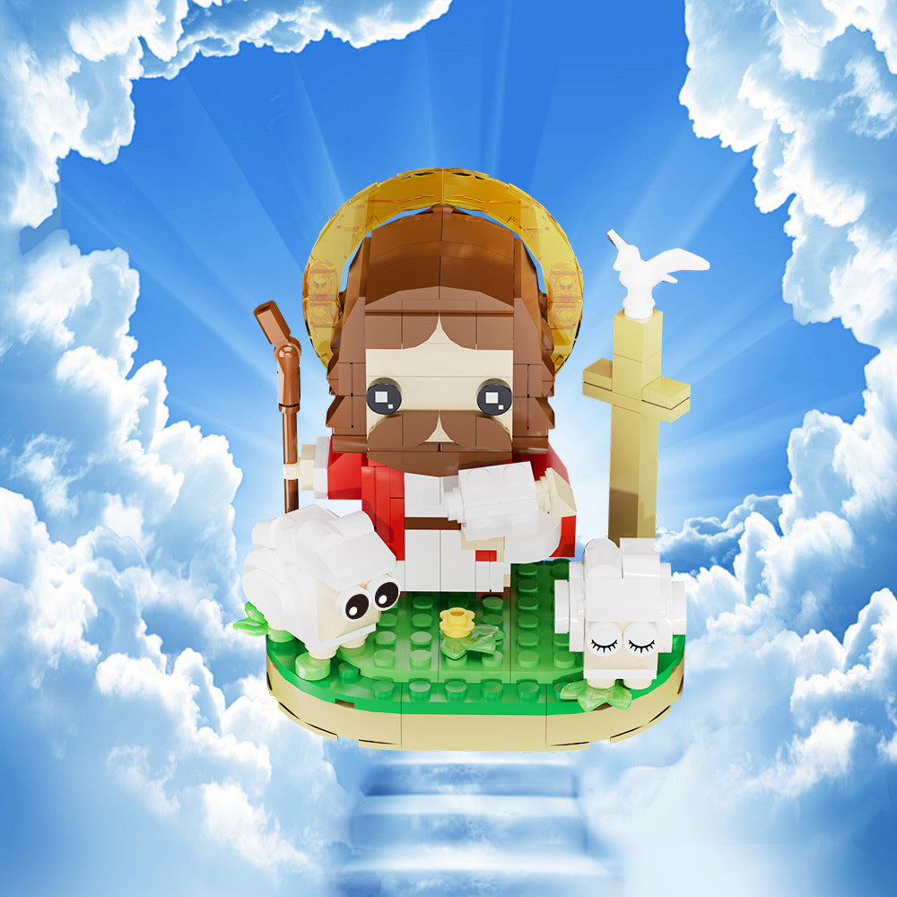 Maquette Créative en Blocs de Construction – Jésus le Bon Pasteur