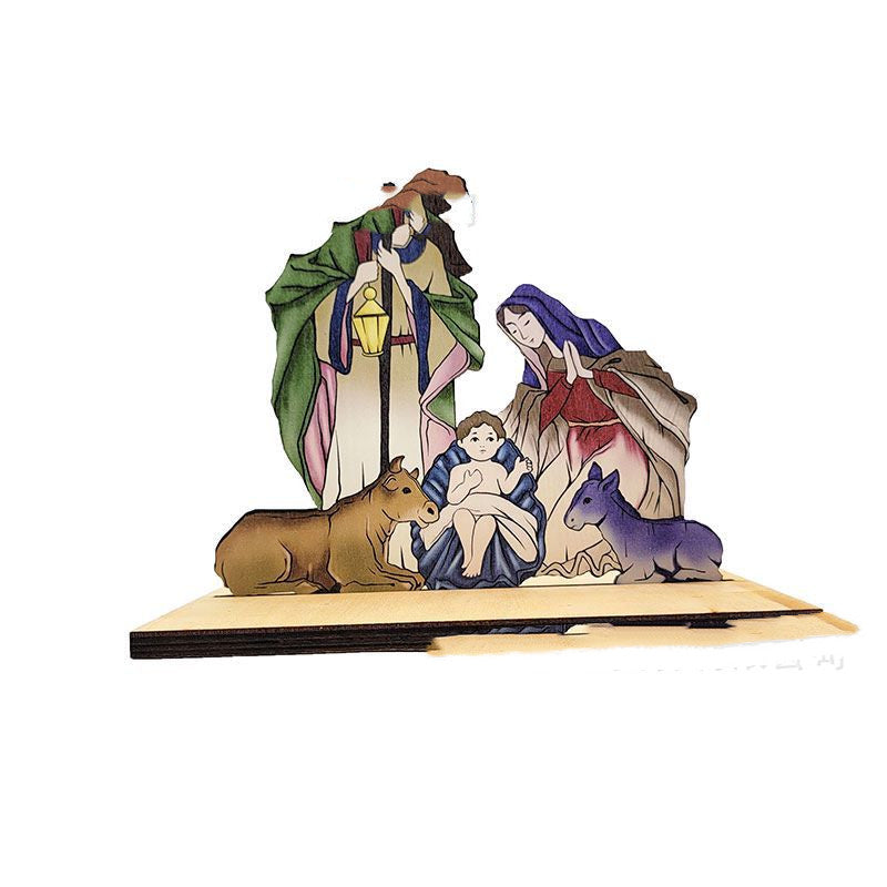 Décoration de Scène – Crèche de la Nativité de Jésus-Christ (Bois)