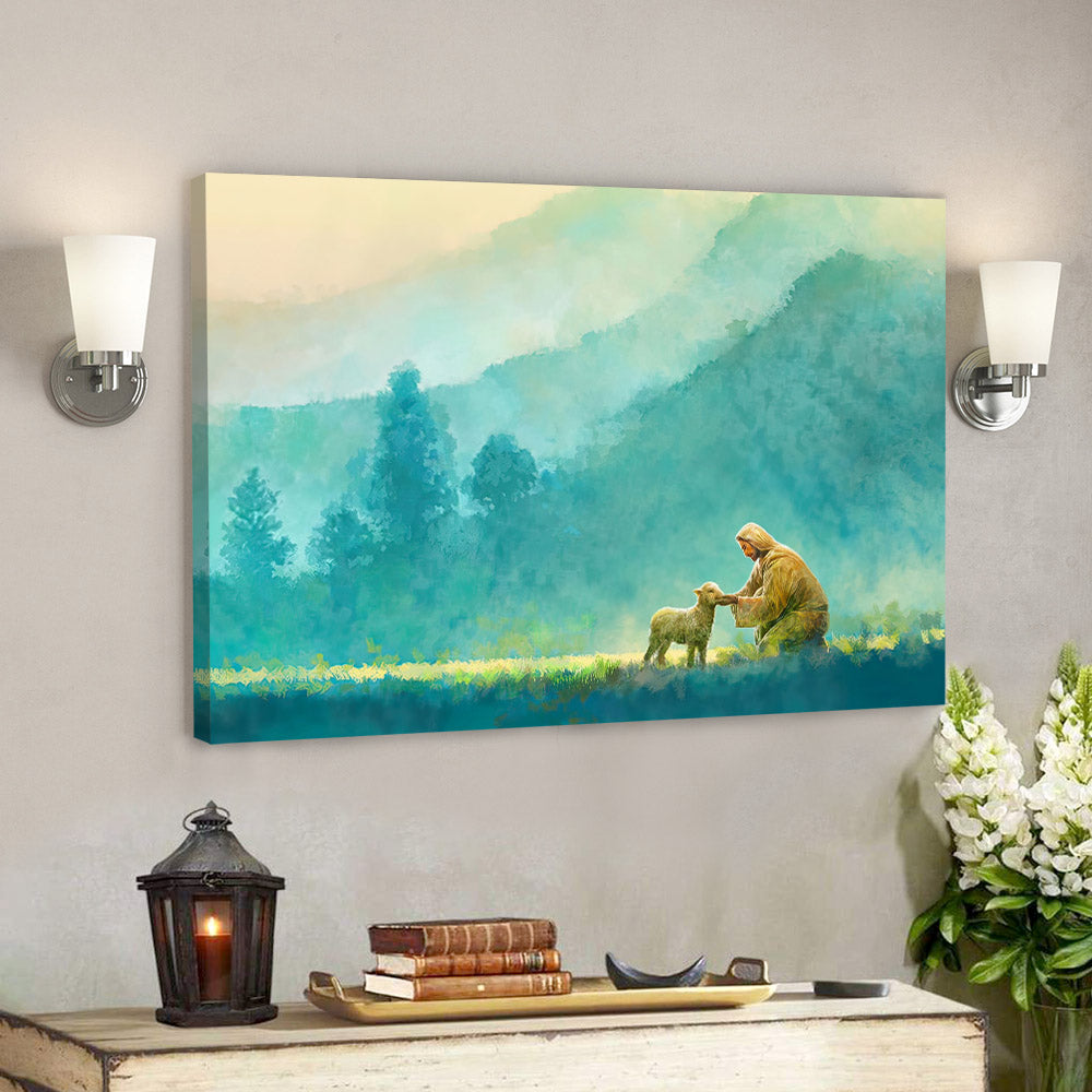 Affiche sur Toile – Jésus et l’Agneau (« Little Guy »)