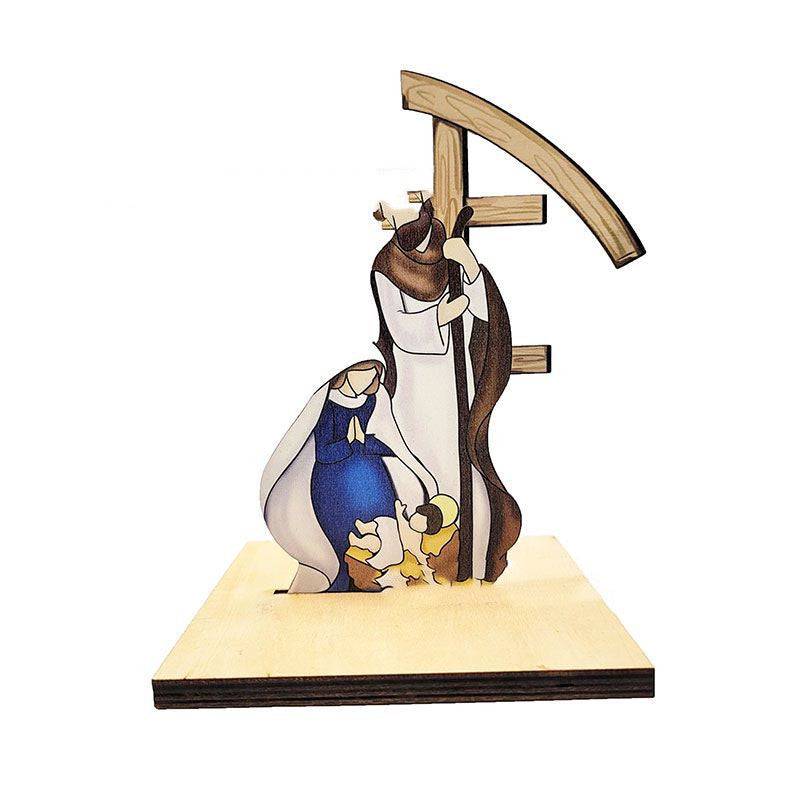 Décoration de Scène – Crèche de la Nativité de Jésus-Christ (Bois)